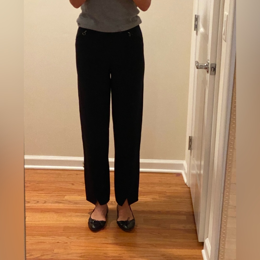 Black wool straight legs pants size 6
